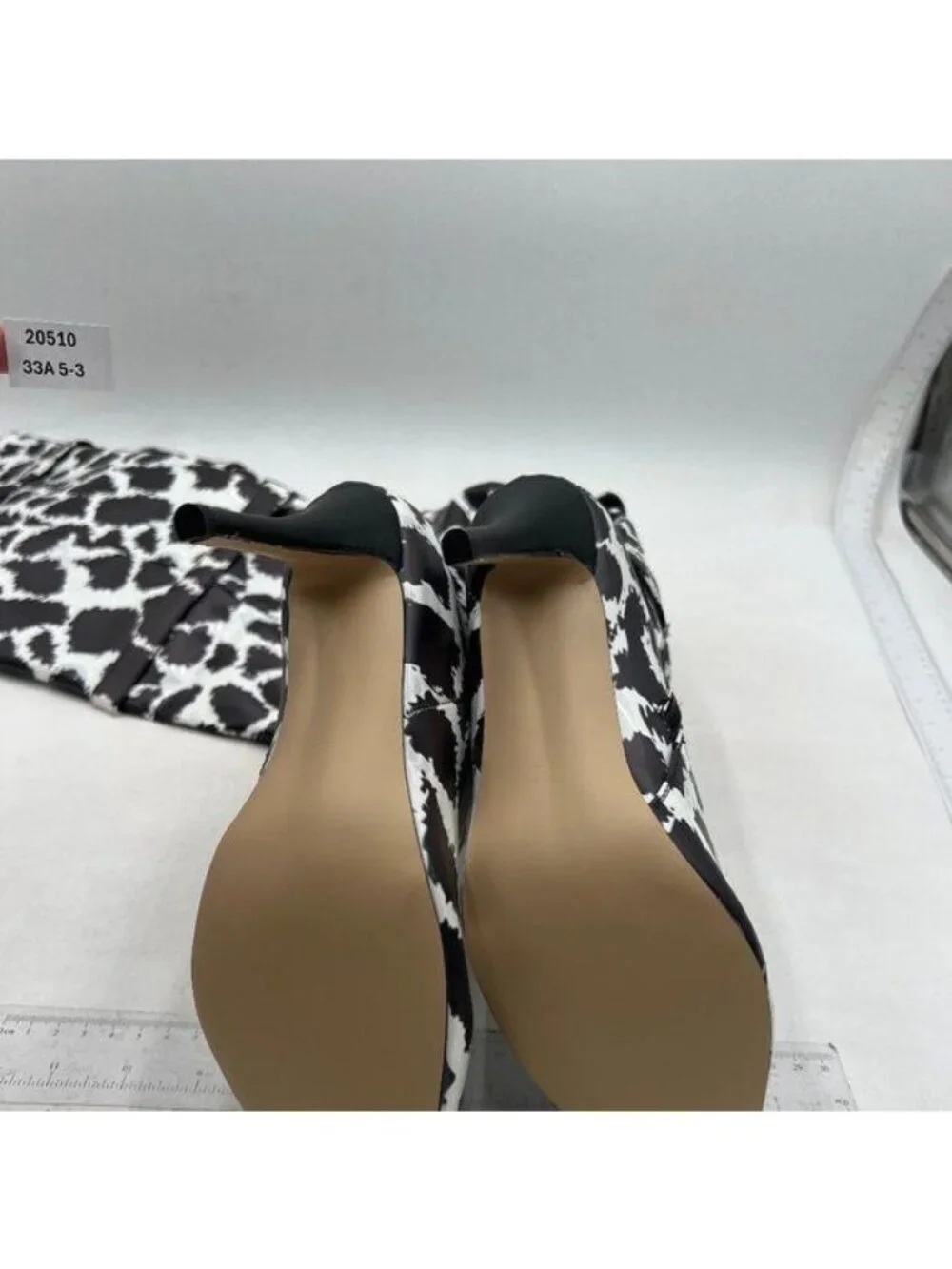 Women's Long Boots Stiletto High Heels Pionted Toe Boots White Black Leopard